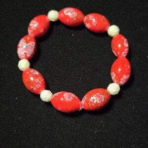 Elegant Red Beaded Bracelet